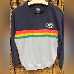 Hybrid Apparel- Ford Men's Multicolor Striped Sweatshirt, Medium,‎ Retro Stripe